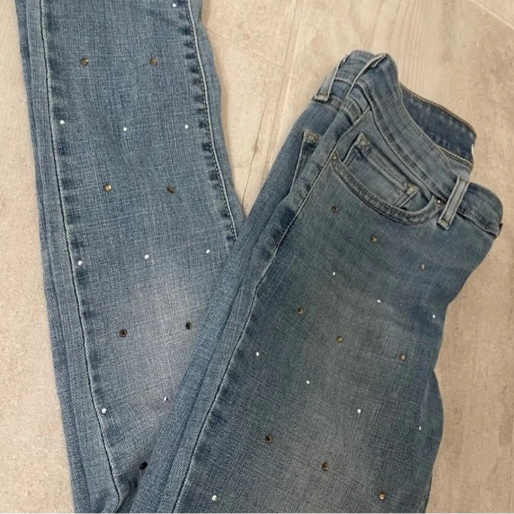 Levi Rhinestone Skinny Jeans Size 26 - Picture 3 of 10